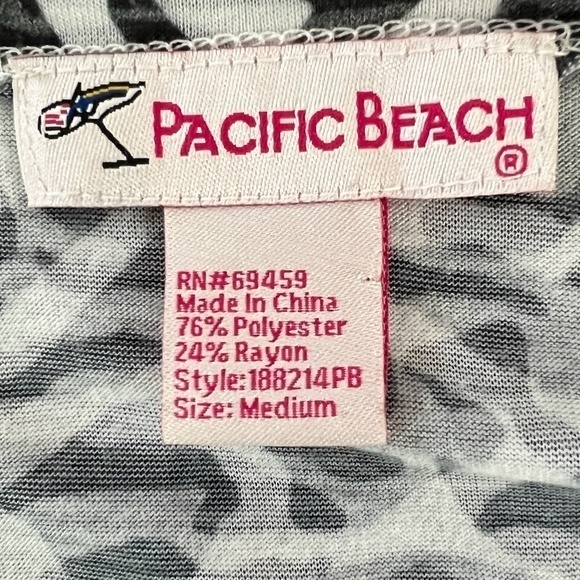Pacific Beach Animal Print Swim Cover Up Sz. M - Picture 11 of 12